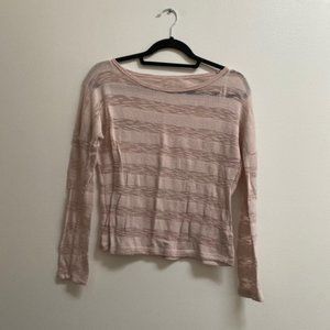 Forever 21 Striped Burnout Dolman Knit Sweater S